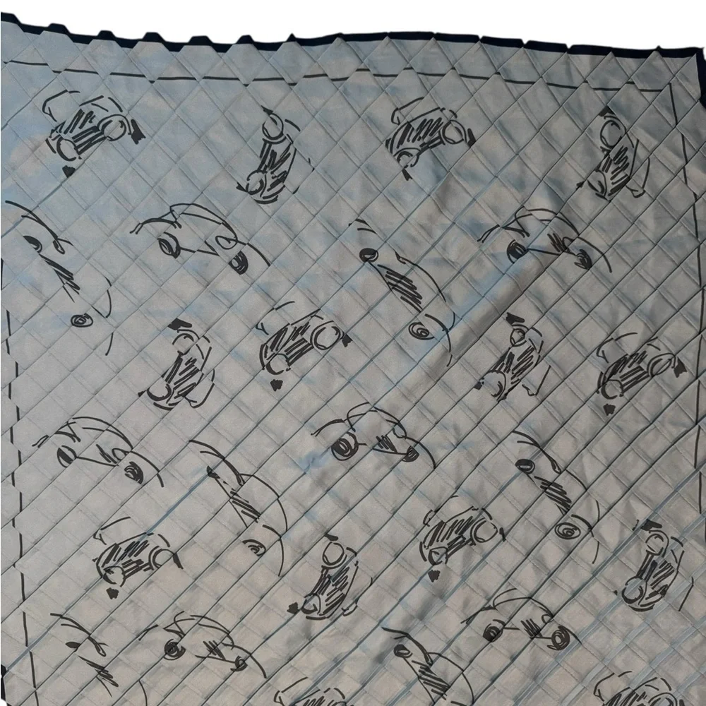 Giorgio‎ Armani Black Label Silk Scarf Gray/Silver Pleated 29x29